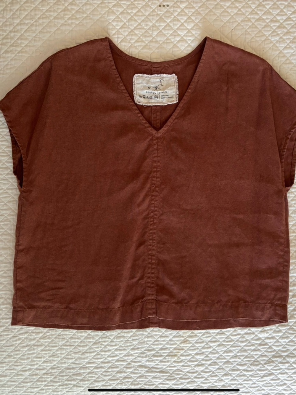 notperfectlinen Malta top, s/m, creamy chocolate